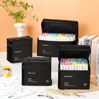 48/60/80/120 цветов, кисть с двойным наконечником и долото, перманентные художественные маркеры с базовыми и контурными маркерами, набор принадлежностей для рисования, многоразового использования — изображение 6