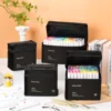 48/60/80/120 Colors Dual Tip Brush&Chisel Permanent Art Marker Pens with Base & Outline Markers Drawing Supplies Kit-Refillable 6
