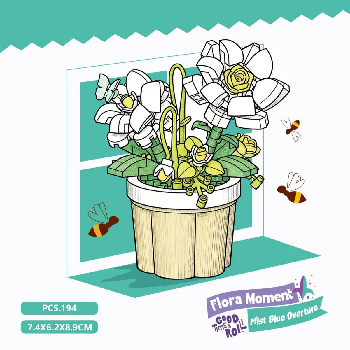 Mini Flower Pot Building Blocks - Colorful Floral Bouquet Educational Toy Set for Kids - Perfect Mother's Day Gift
