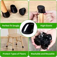8PCS Chair Leg Floor Protectors Foot Cover Thick Wrap Felt Pads Silicone Furniture 15°-25° Table Feet Protect Hardwood Floors 6
