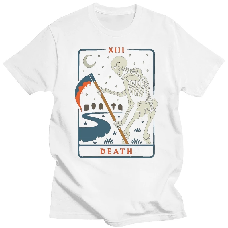 

VINTAGE TAROT CARD T-SHIRT DEATH CARD OCCULT TAROT T Shirt Brand 2020 Male
