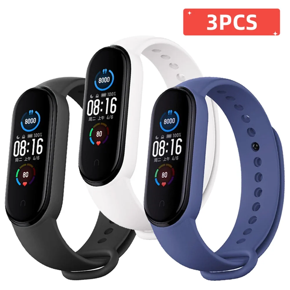 Triple Pack Silicone Sport Watchbands - Multicolor Replacement Straps