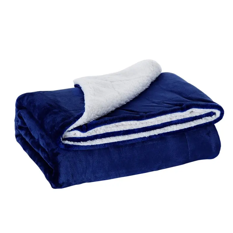 

Fleece Blanket(Twin,Navy) Soft Warm, Reversible Plush Fleece Couch Bed Blanket