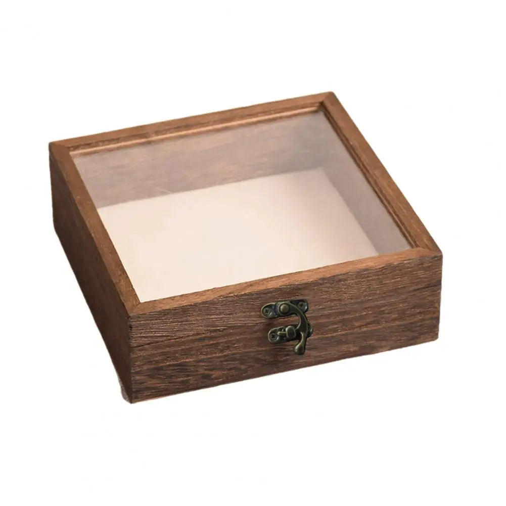 Showcase Box Display Case Wood Specimens Display Case with Smooth Edges High-visibility Shadow Box for Storage Showcase Multiple