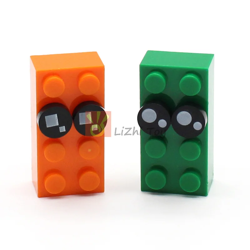50pcs MOC Brick Compatible 98138 Part Tile Round 1x1 with Black Eye Pattern Creation DIY Building Blocks Accessory Toys Set — view 6