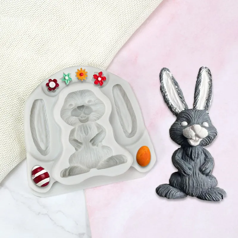 

Bunny And Egg Silicone Mold DIY Easter Fondant Mousse Chocolate Dessert Candy Shape Cake Decoration Kitchen Baking Accessories