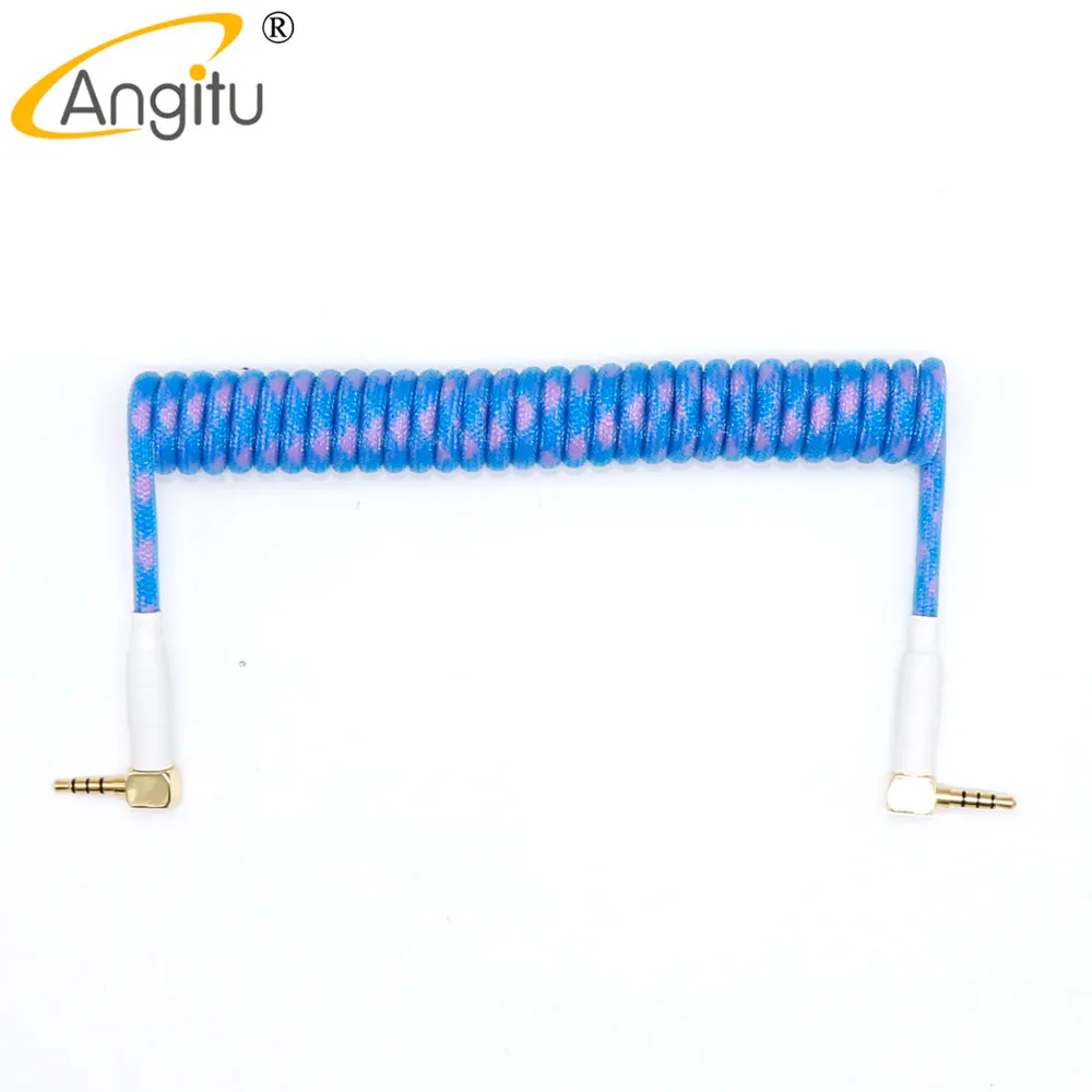 Angitu-coiled Trrs Cabo Teclado Macio Faça Você Mesmo Dividir Cabos de Áudio Cor Personalizada