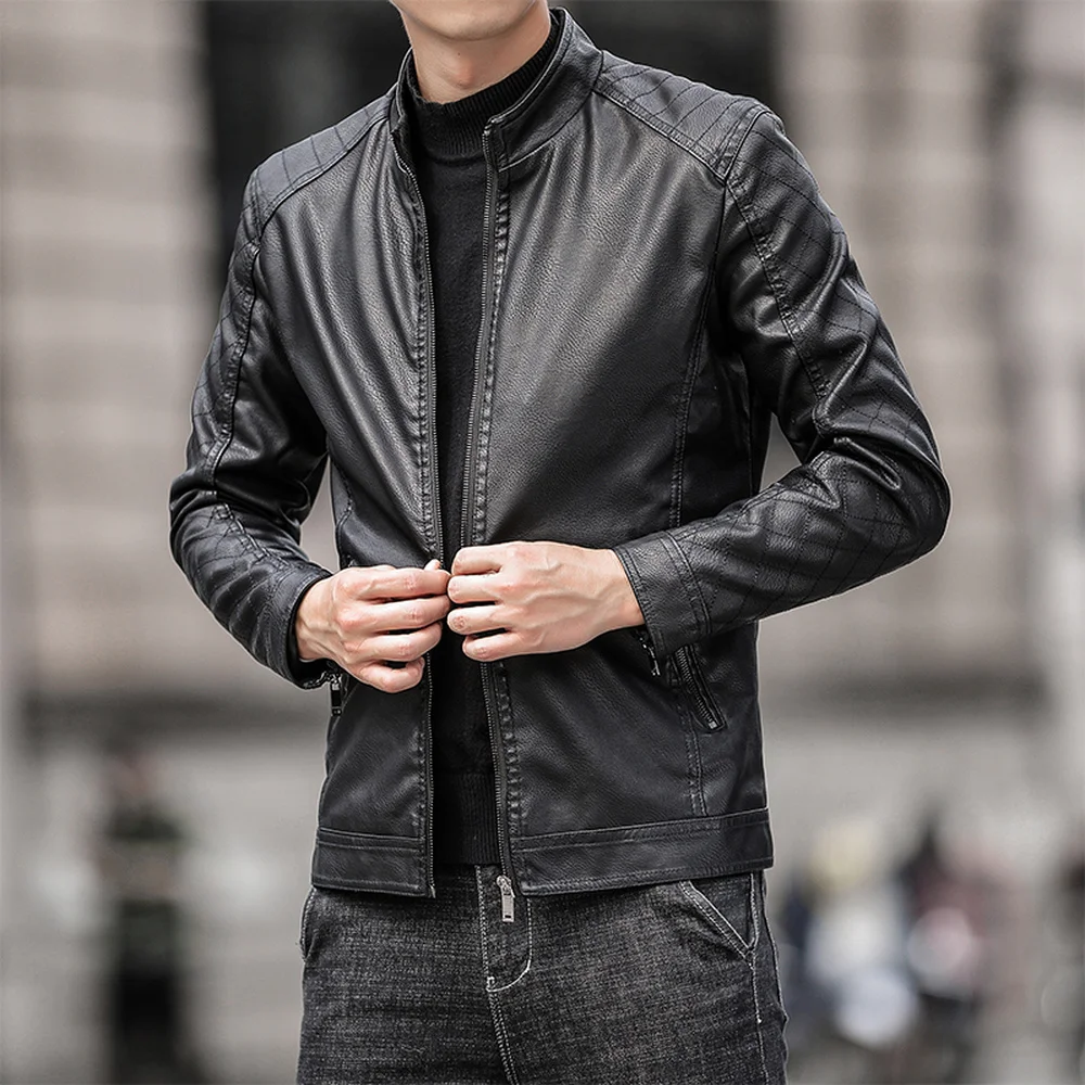 leather thin jacket