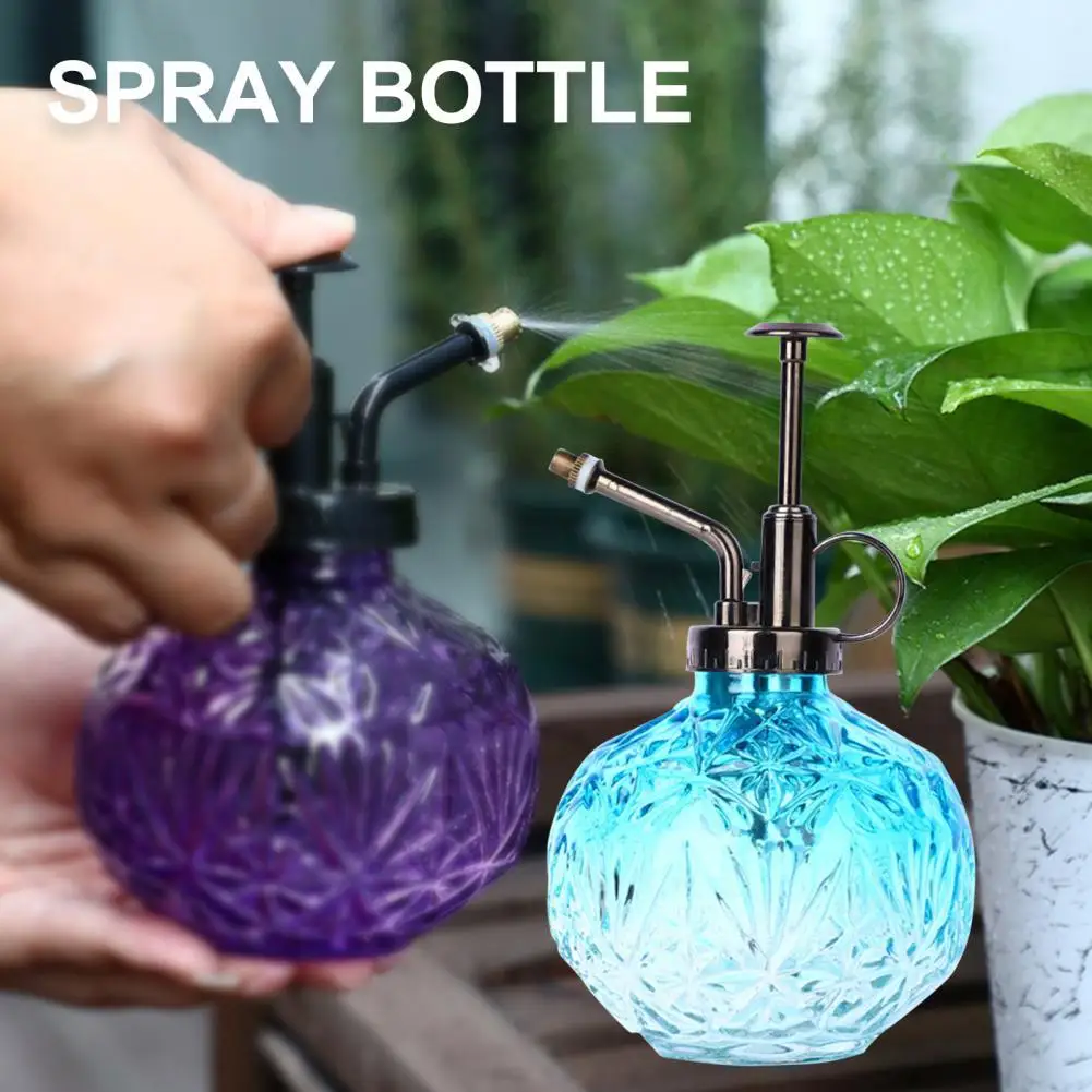 Vintage Mini Spray Bottle Retro Translucent Glass Anti-slip Bottom Watering Can Sprinkler Bottle Gardening