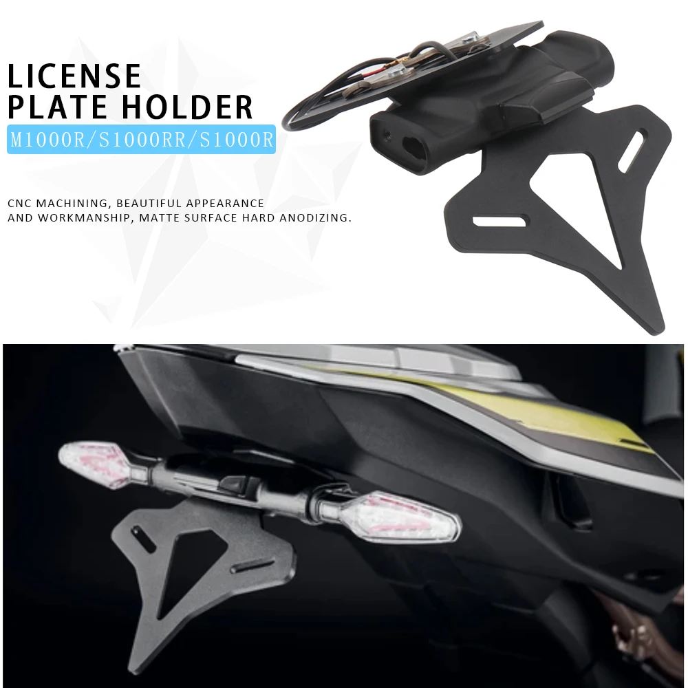 

For BMW M1000R 2019 2020 2021 2022 2023 S1000RR S1000R S 1000 RR Motorcycle Accessories Rear License Plate Bracket Holder LED