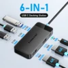 Lemorele TC122 USB C HUB Dual HDMI 4K Docking Station USB 3.0 PD 100W Type C Port for Macbook iPad M2 M1 Steam Deck 1