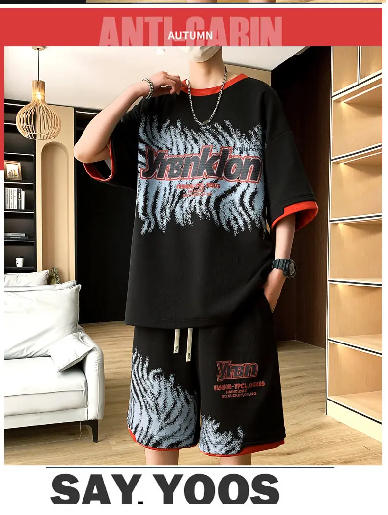 Modische Kurzarm-T-Shirts & Shorts Herren-Sets 2026 Sommer Jugend Streetwear 2-teilige Trainingsanzüge Lässige Oberteile & Hosen Kleidung – Detail 18