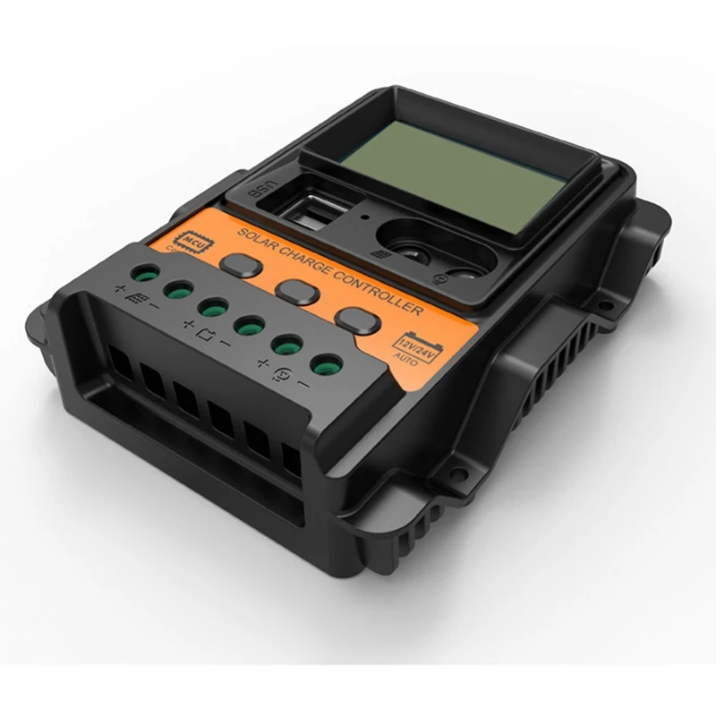 태양 전지 패널 배터리 컨트롤러 레귤레이터, 12V 24V, 자동 2 USB LCD 디스플레이 부하 방전기