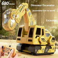 New Children's Electric Remote Control Excavator Toy Car Boy Simulation Dinosaur Excavator Automotive Engineering Vehicle 2