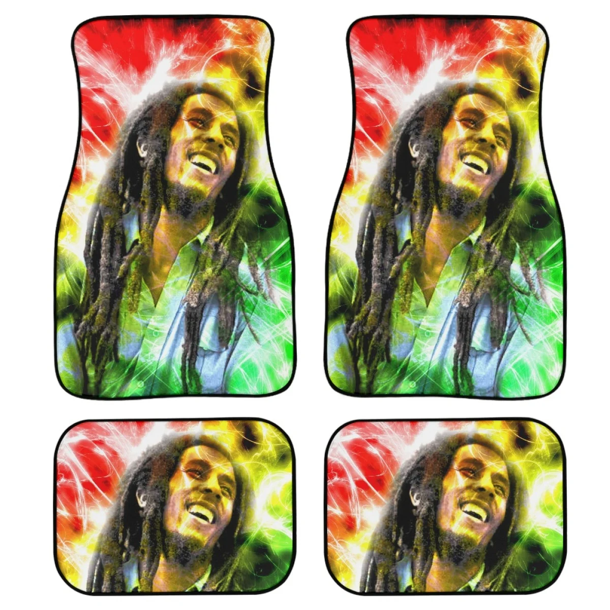 Bob Marley Reggae Custom 4PCS Car Floor Mat for Men Truck SUV Van 