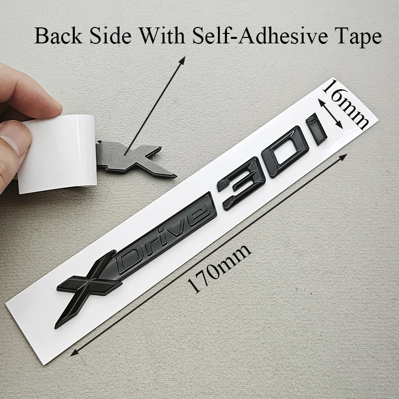 3D ABS 블랙 로고 XDrive 20i 30i 40i 45i 자동차 스티커 트렁크 배지 펜더 사이드 엠블럼 (X1 X2 X3 X4 X5 X6 X7 자동차 액세서리용)