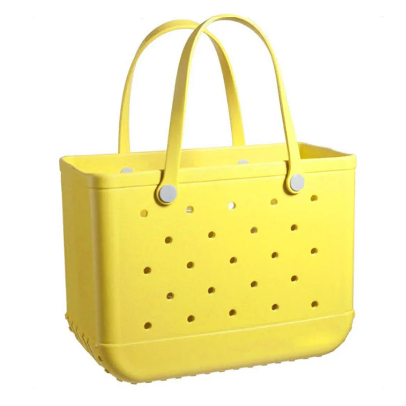 European and American fashionable women's EVA beach bag with holes, portable large capacity daily shopping storage trendy bag
