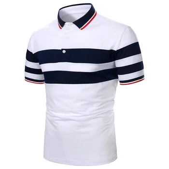 Polo da uomo estiva T-shirt Camicia sportiva a maniche corte con risvolto abbinato ai colori casual Top da uomo