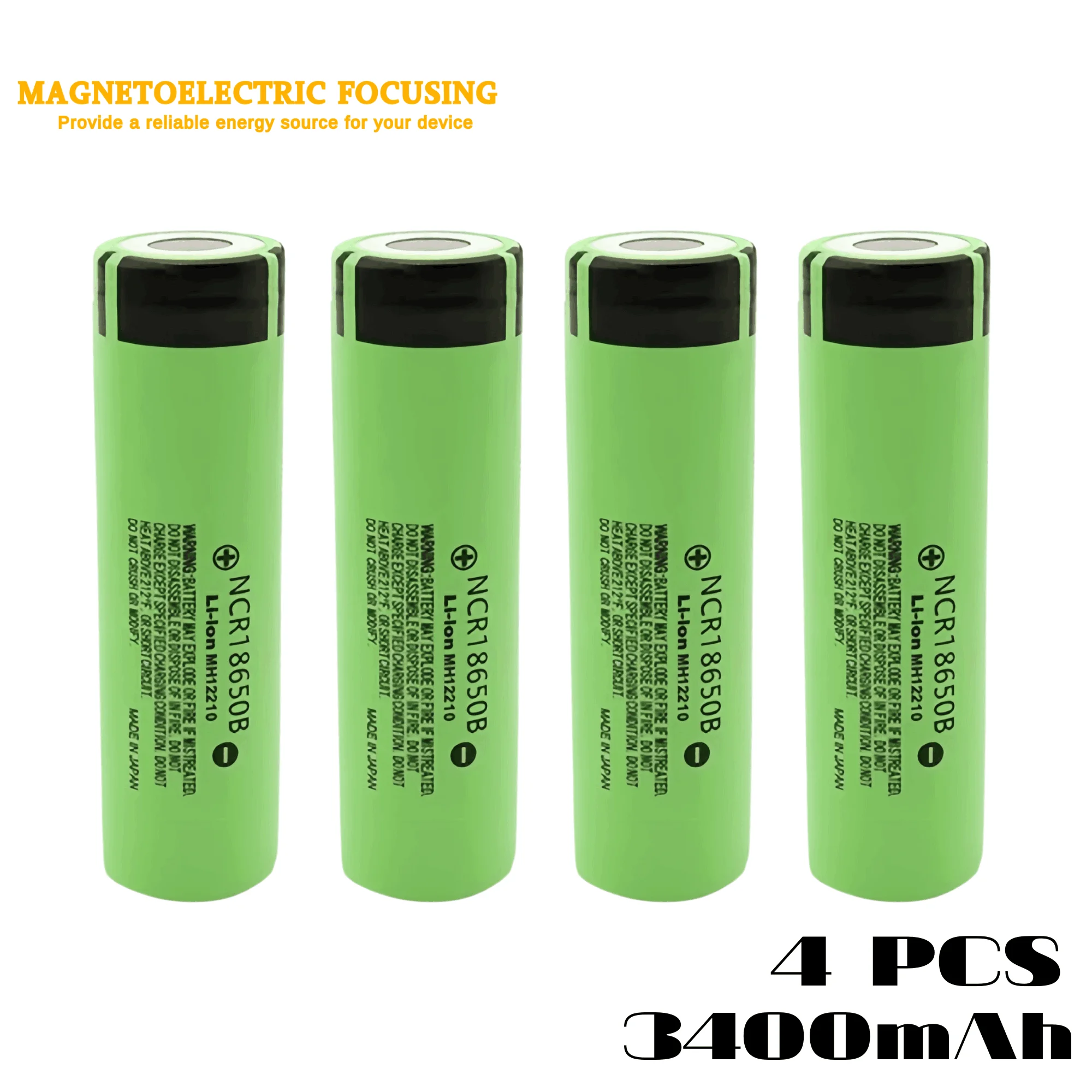 

NCR18650B Lithium-Ion 34B Rechargeable Battery, 3400mAh, for Laptops/Electric Bicycles/Flashlights/Toys/Tool Backup Battery