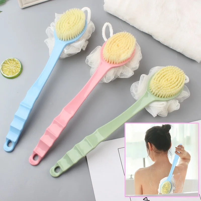 Spazzola da Bagno con Manico Lungo per Massaggio, Lavaggio Corpo, Scrub e Accessori Bagno - Spazzola per la Schiena