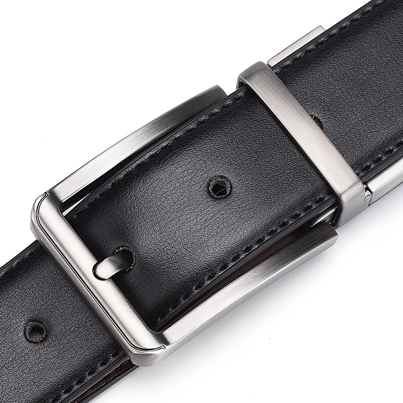 Men's Classic Double-Sided Belt with Rotatable Alloy Buckle