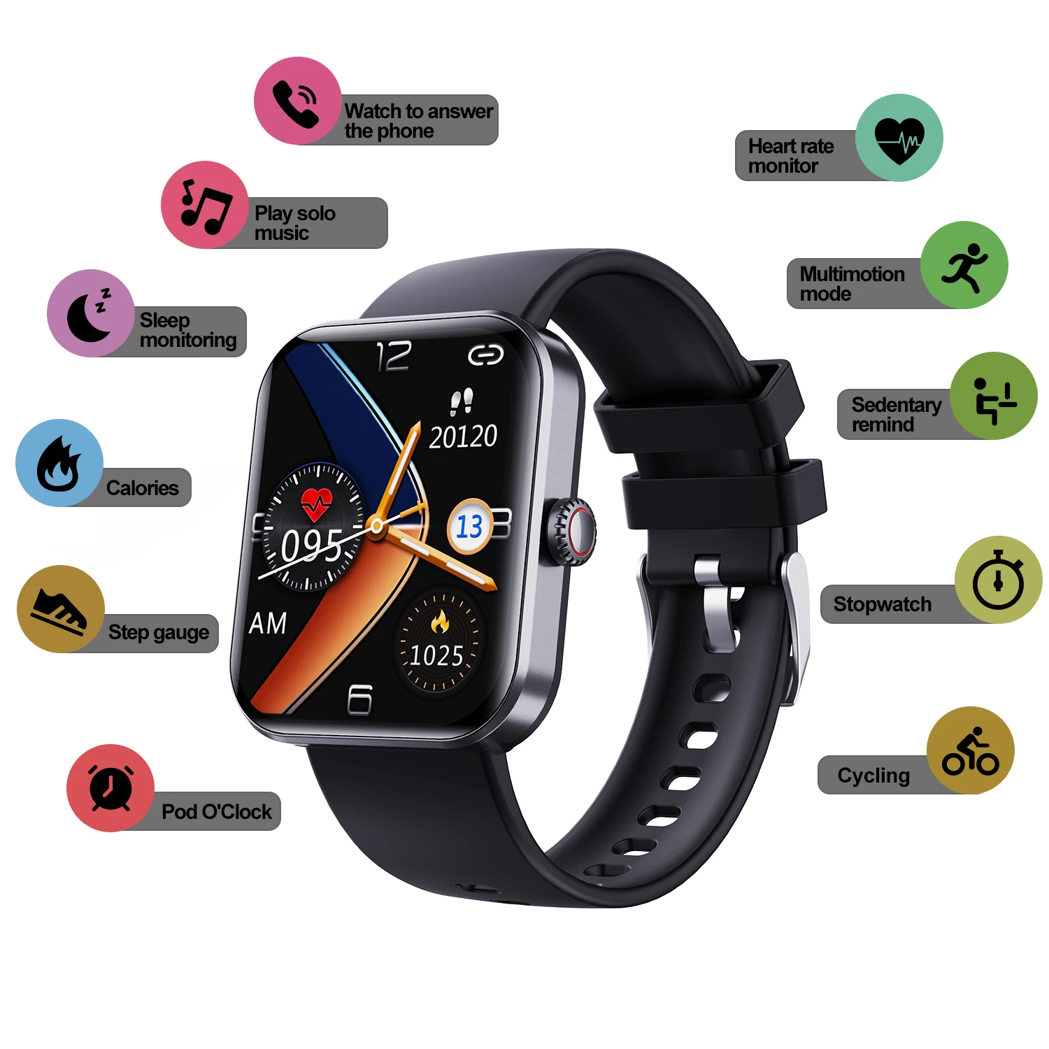 Smart watch Blood glucose monitor F57L Smart Blood sugar watch 24h measurement of Glucose Blood pressure lipids Uric acid ECG wireless Bluetooth APP