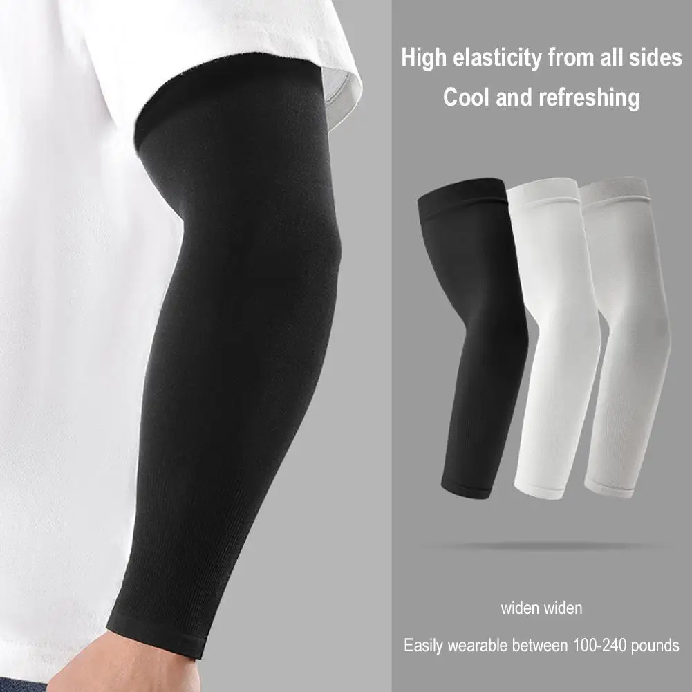 Summer Sun Protection Sleeves for Men Women Non-Slip Breathable Cooling Outdoor Basketball Cycling Sport Sleeves 1 pair