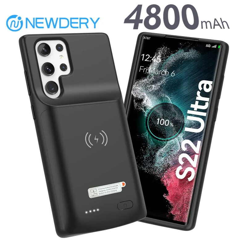 サムスンギャラクシーs22用バッテリーケース,ワイヤレス充電器