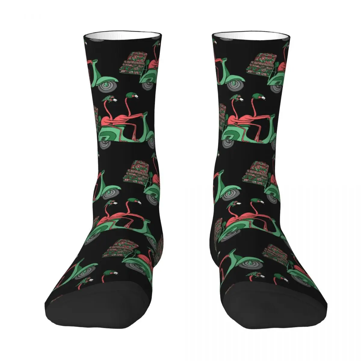 Pink Flamingos On Scooter Adult Socks Unisex socks,men Socks women Socks new 3d printing tropical pineapple socks women beautiful nut cactus sox meias funny fashion unisex flamingos low ankle socks