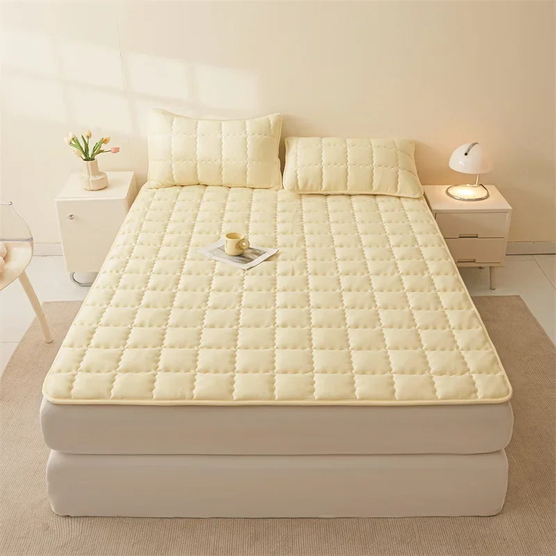 class A skin-friendly abraded mattress bed mattress padded mattress all seasons Solid color grid