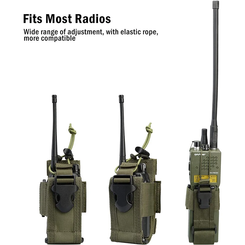 

Tactical Radio Holder Bag Adjustable Molle Two Way Radio Holster Pouch Holder Nylon Duty Military Storage Case Walkie Talkie Bag