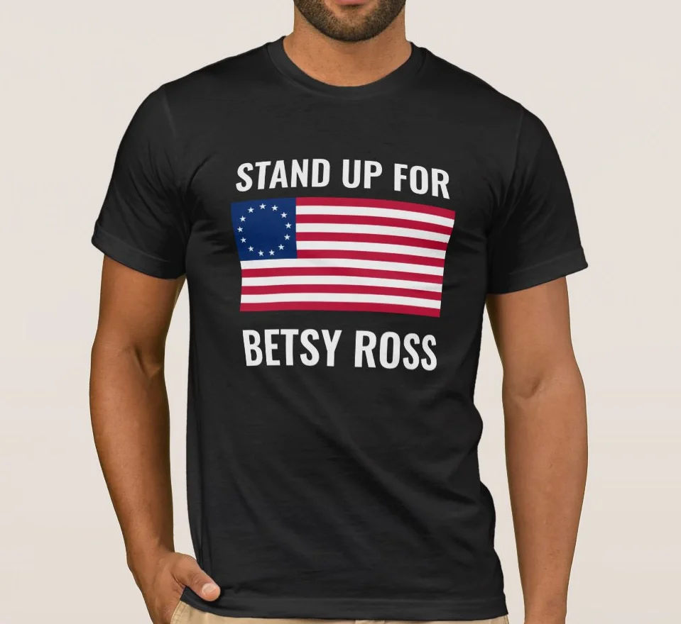 

Футболка Betsy Ross с флагом 1776, звездочками и полосками, патриотическая, 100% хлопок, с круглым вырезом, летняя повседневная мужская футболка с коротким рукавом, размер женская