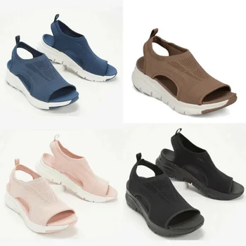 Summer Sport Sandals Washable Slingback Orthopedic Slide Women Platform Sandals Soft Wedges Shoes Casual Footwear 1
