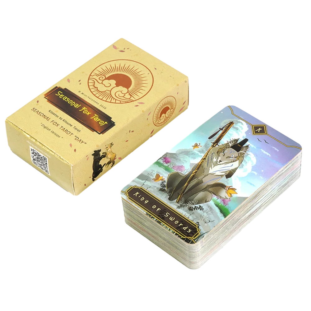 Seasonal Fox Tarot Cards For Beginners And Understanding Meanings On Them Edition Oracle Board Playing Table Games 5