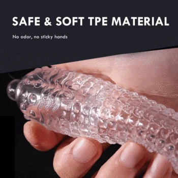 Penis Vibrator Extender Sleeve Delay Condom Enlargement Vibrators Reusable Extender Glans Massager Adult Sex Toys For Men 4