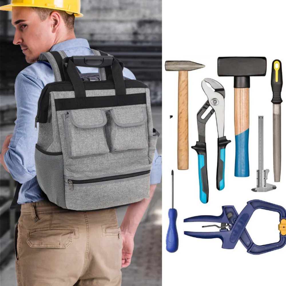 Shoulder Tool Backpack Bag Elevator Repair Belt Hardware Kit Organizer Oxford Cloth Canvas Travel Bags Electrician Bag bucket tool bag