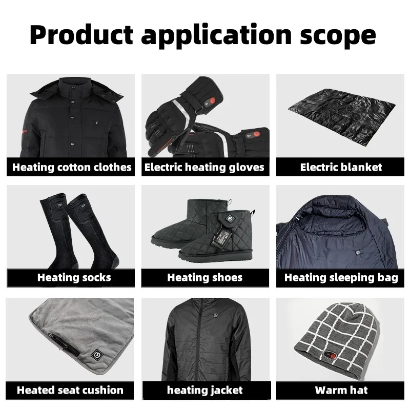 DAY WOLF Heat Battery 7.4V 2200mAh/3000mAh/4400mah/5200 Rechargeable Heated Gloves Mittens Liners Heated Socks Clothing
