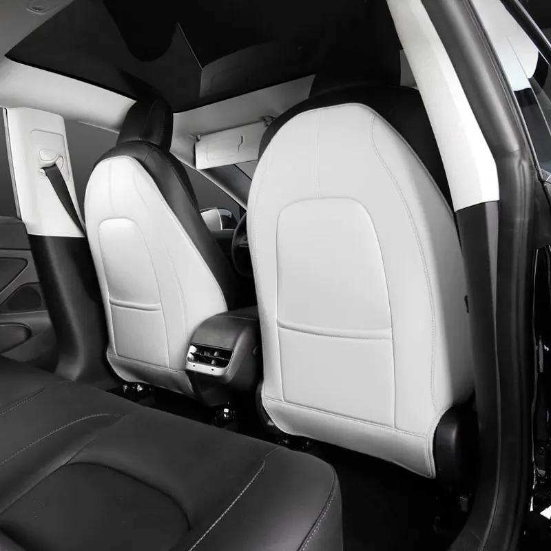 2PCS Car Seat Back Cover Protectormat Child Anti Dirty Interior Accessories Trim Decoration For Tesla Model 3 Model Y