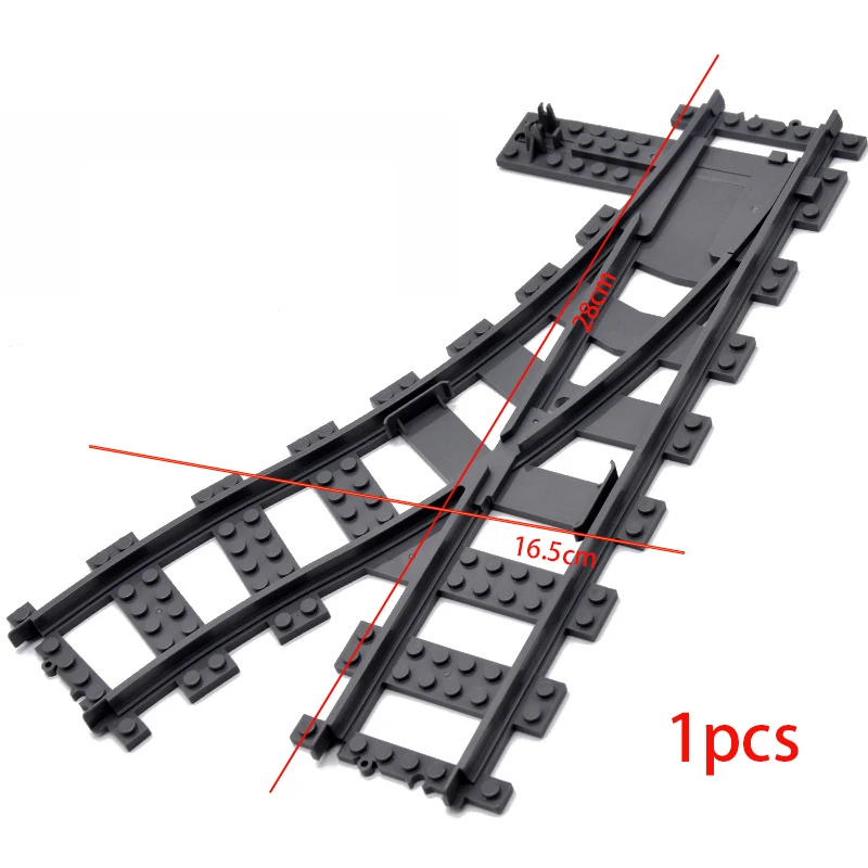 Urban Train Station Building Block Set with Traffic Lights and Curved Tracks – Creative Toy Kit