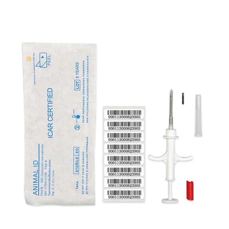 Pet Microchip 134.2KHz Animal Syringe EM4305 ID Chip ISO11784/11785 FDX-B Animal Injection Microchip 20pcs For Dog Cat pet microchip syringe