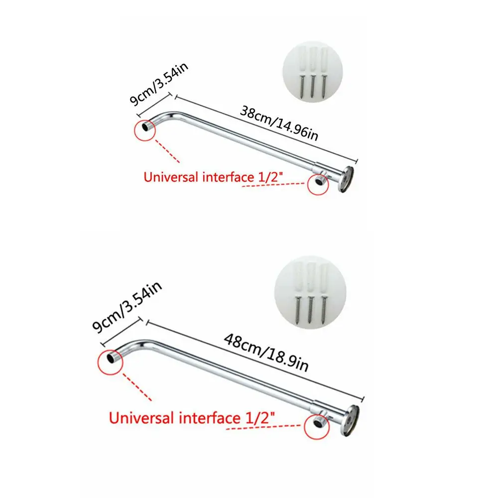 Stainless Steel Bathroom Accessories Wall Mounted Sprinkler Head Rod Shower Extension Arm Shower Head Extension Pipe