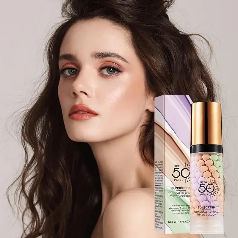 3color Sunscreen Isolation Cream Anti-UV Moisturizing Makeup Primer Face Contour Concealer Base Cream Brighten Even Skin Color 5