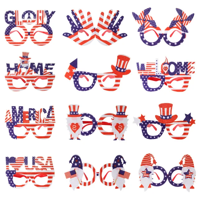 Independence Day Glasses Adult Children Party Decoration National Day Creative Toy Gift Hat Flag Glasses I LOVE USA Home 1