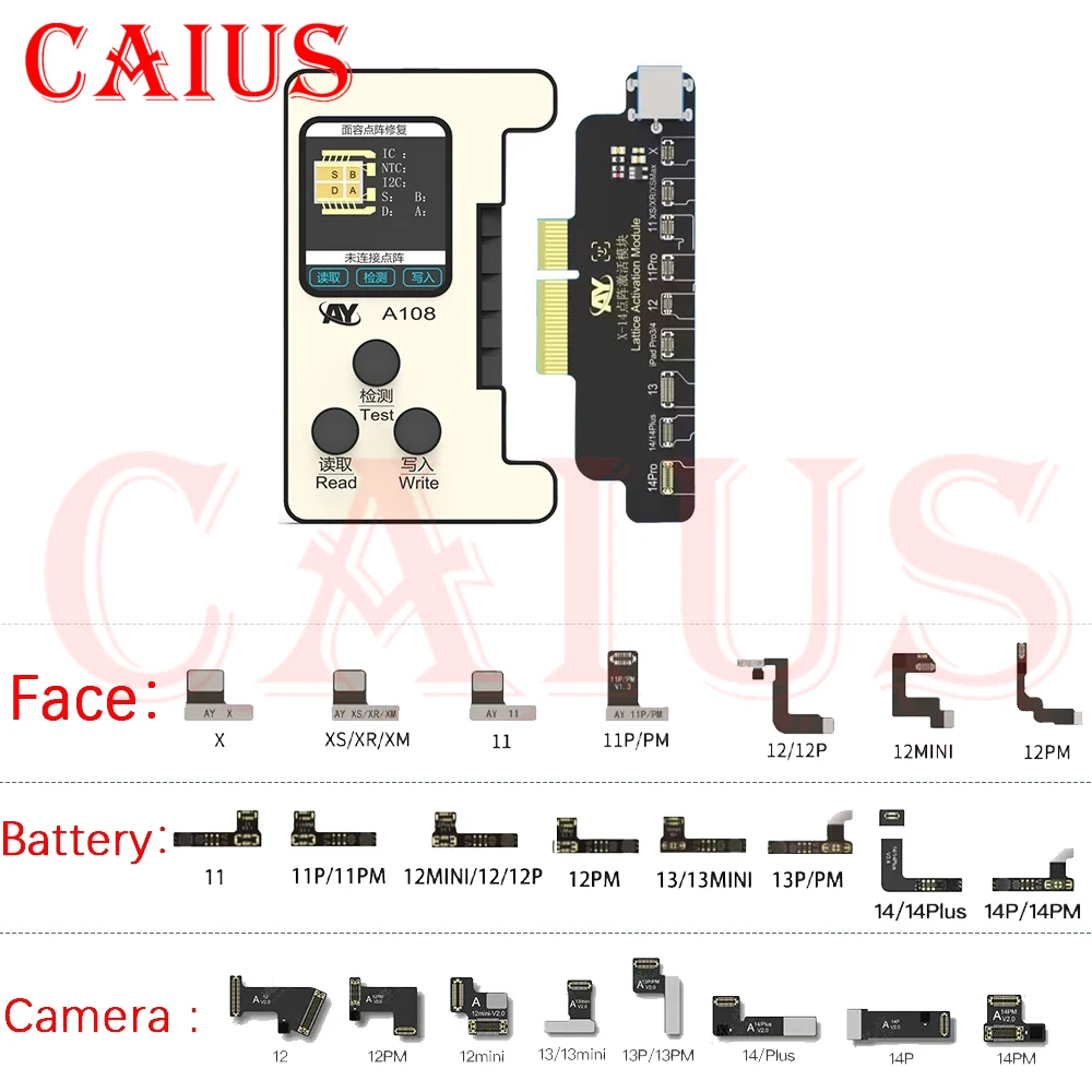 

AY A108 Dot Matrix Repair Cable Dot Projector Read Write Dot Matrix Face ID Repair Flex No Welding for IPhone X-14 Pro Max