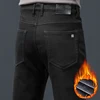 Winter Warm Fleece Men Jeans Loose Straight Thickened Velvet Trousers Black Classic Stretch Casual Thermal Pants Plus Size 28 44 1