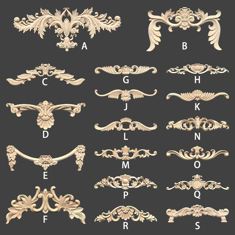 1PcsWoodAppliquesDecorativeWoodAppliquesandOnlaysforFurniture