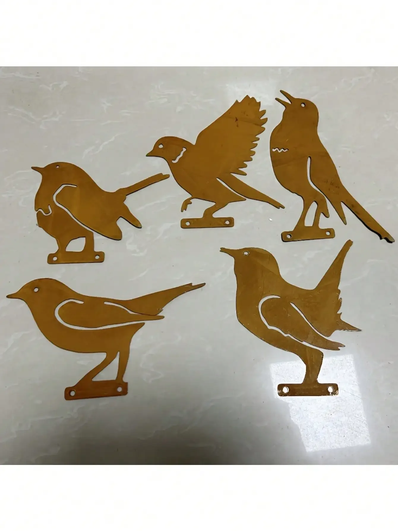 Garden Stakes 4pcs/5pcs Rust Birds Metal Garden Decoration
