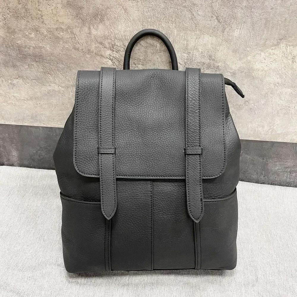 Natural Real Cow Leather Women Backpacks Crazy Horse Leather Schoolbag Daily 12.9 Inch Laptop Backpack Top Quality Handcraft Bag 6