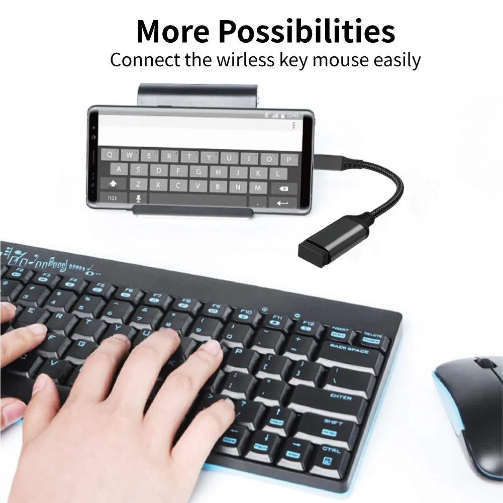 안드로이드 스마트폰 태블릿용 OTG 타입 C 케이블 USB C to USB 3.0 A 여성 어댑터 변환기