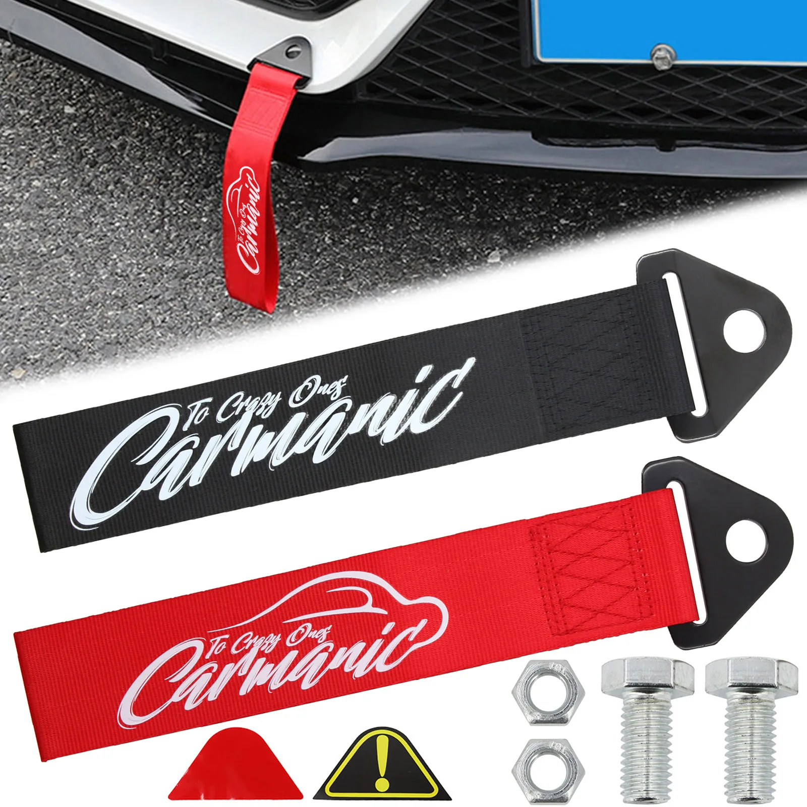 Tow Strap Car Racing Ropes Auto Bumper Eye Trailer Towing Hook for